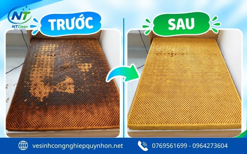 NTClean giặt nệm cao su tại nhà ở Quy Nhơn Nam