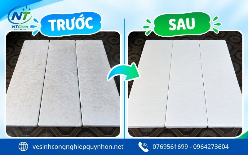 Giặt nệm gấp 3 tấm tại nhà ở Quy Nhơn Tây