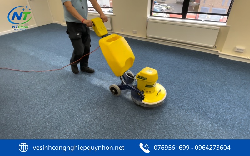 Quy trình giặt thảm Quy Nhơn bằng máy phun hút của NTClean