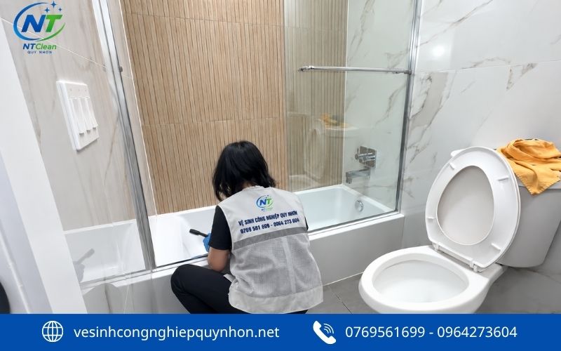 Quy trình vệ sinh nhà sau xây dựng của NTClean tại Quy Nhơn
